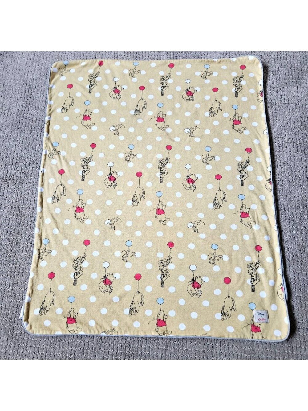 Cath Kidston Disney Winnie the Pooh Friends Yellow Pram Blanket Balloon Spot